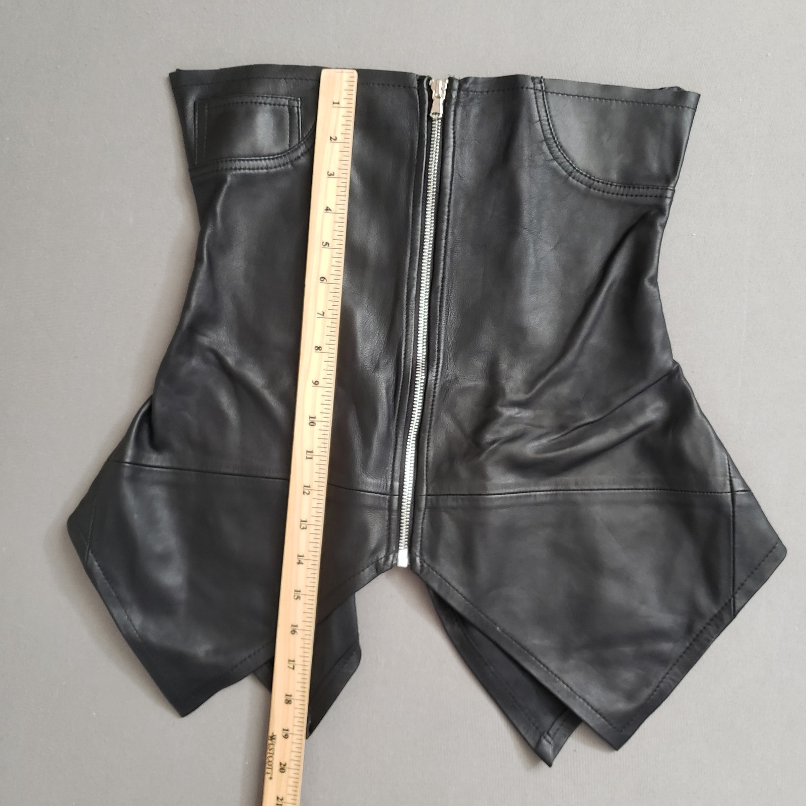 Sami Miro Vintage Blouse Revolve Zip Front Tube Uneven Hem Black Sz S Y2k — image 7 of 8
